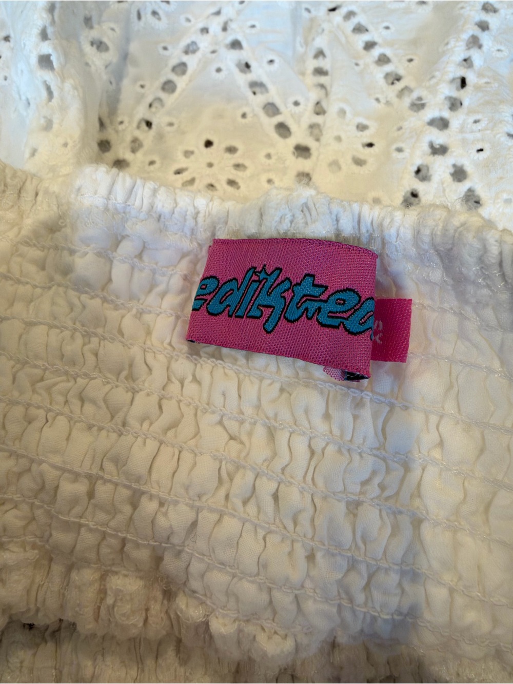 Ediktef White Eyelet tube top. XS - Picture 3 of 3